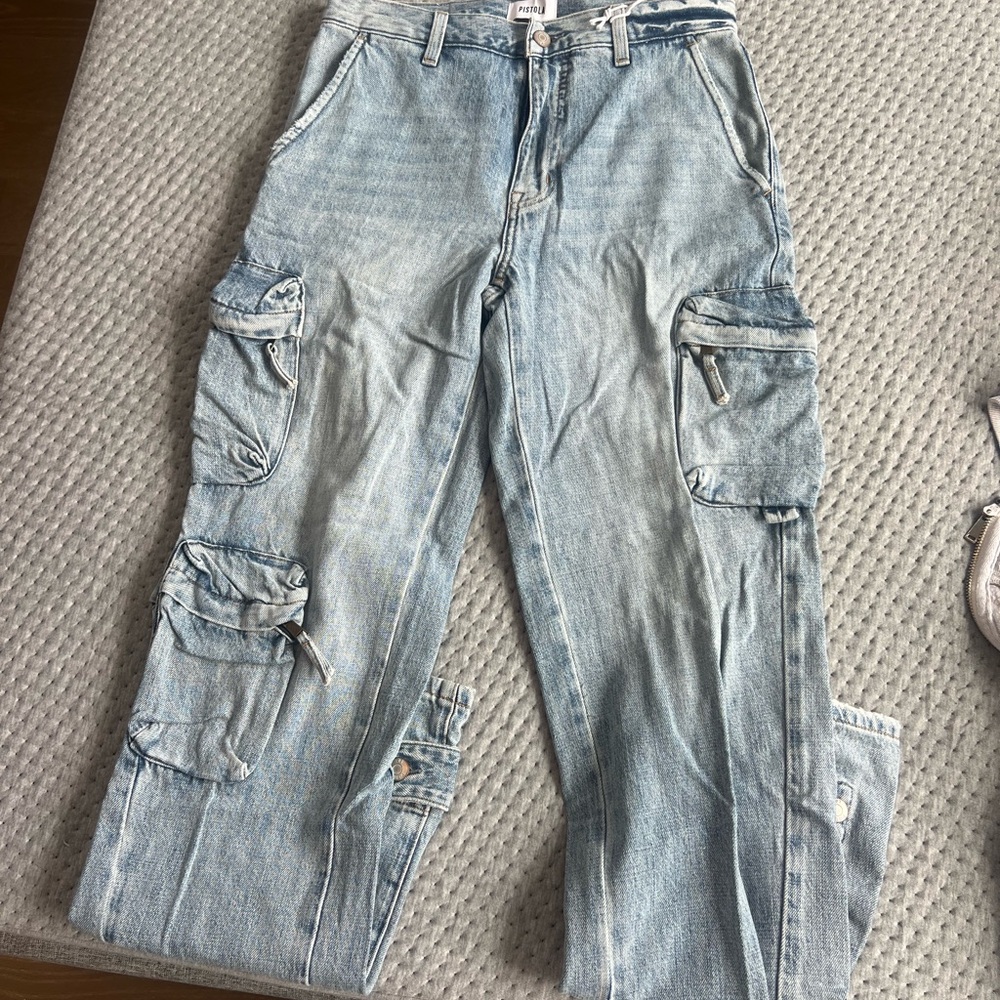 Pistola Bobbie Utility Mid Rise Loose Straight Cargo Jeans - Picture 4 of 9